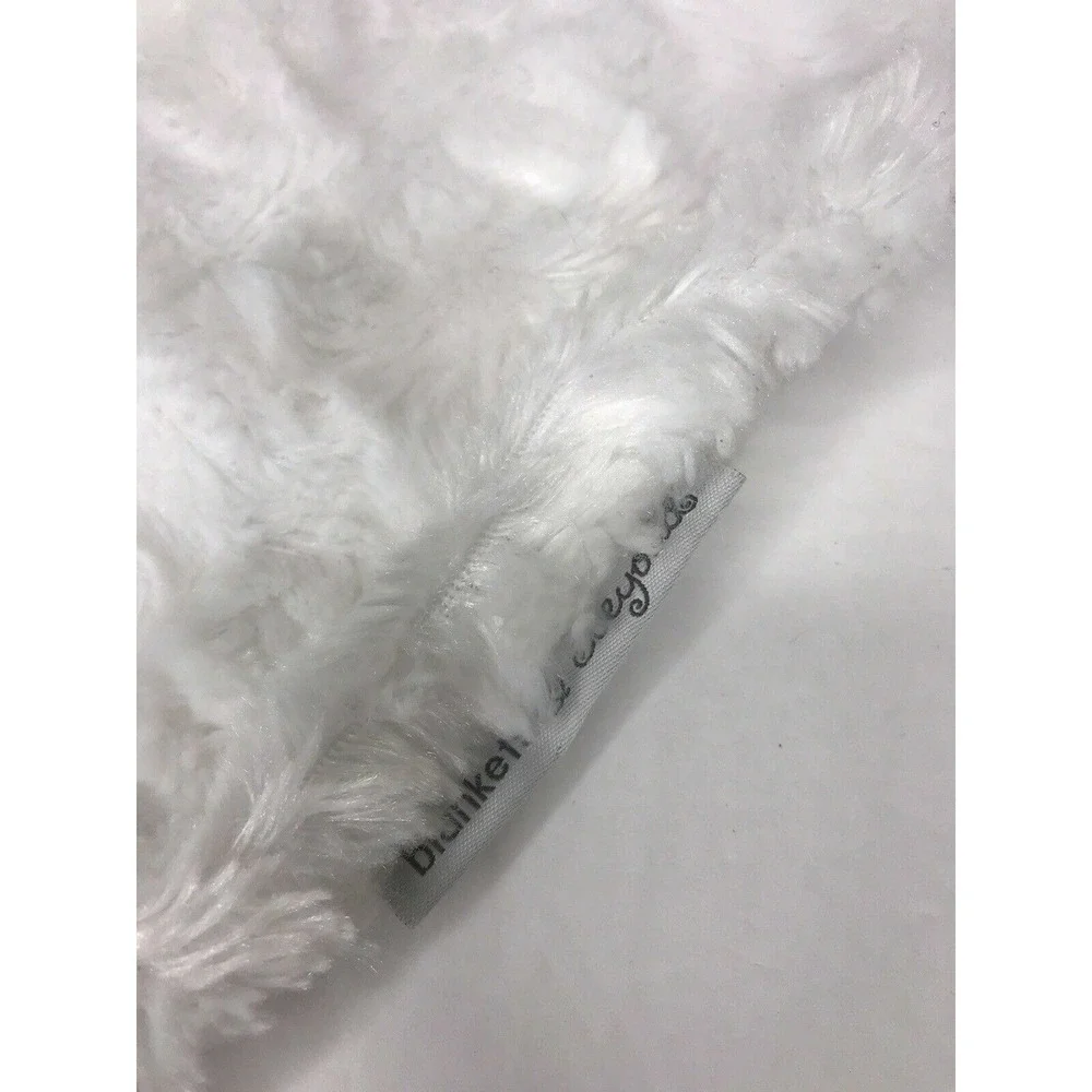 Blankets & Beyond Puppy Dog Security White Grey Swirl Fur 12x12 Baby Soft Lovey